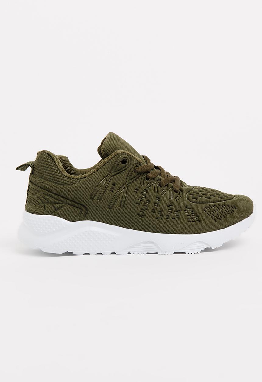 Pop Candy - Lace Up Sneaker Khaki Green