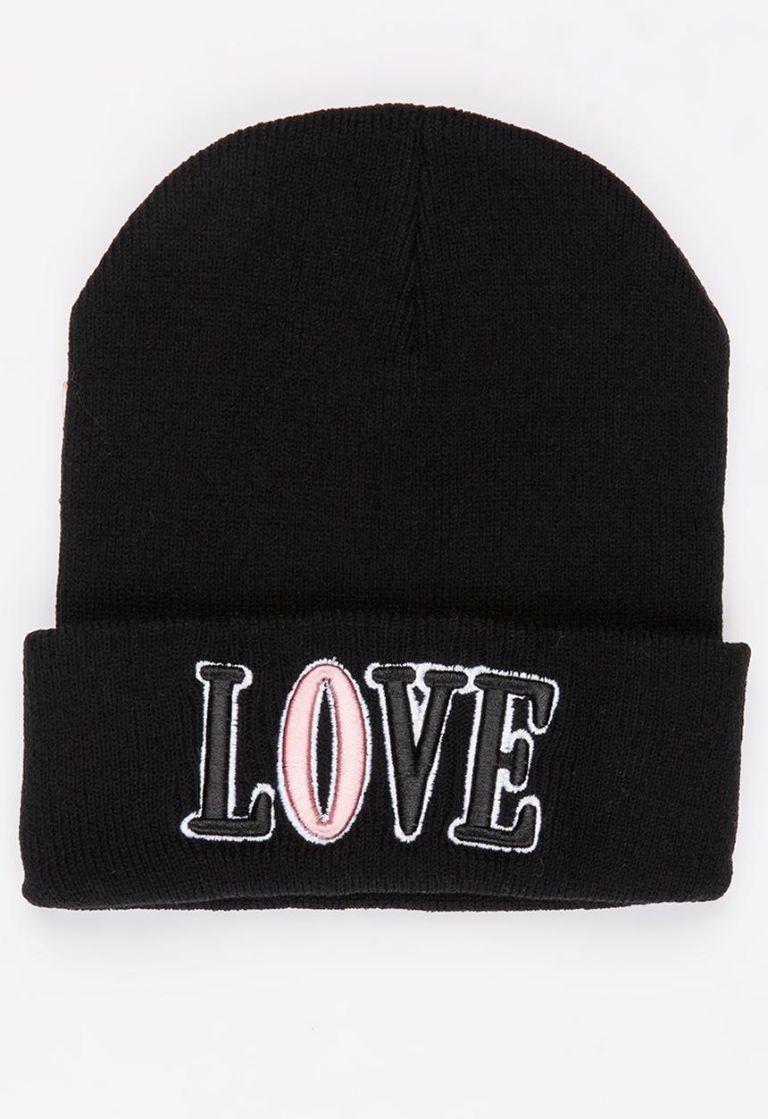Pop Candy - Printed Love Beanie - Black