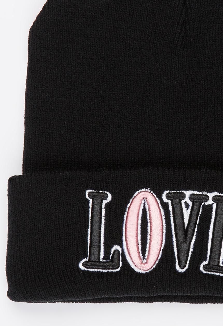 Pop Candy - Printed Love Beanie - Black