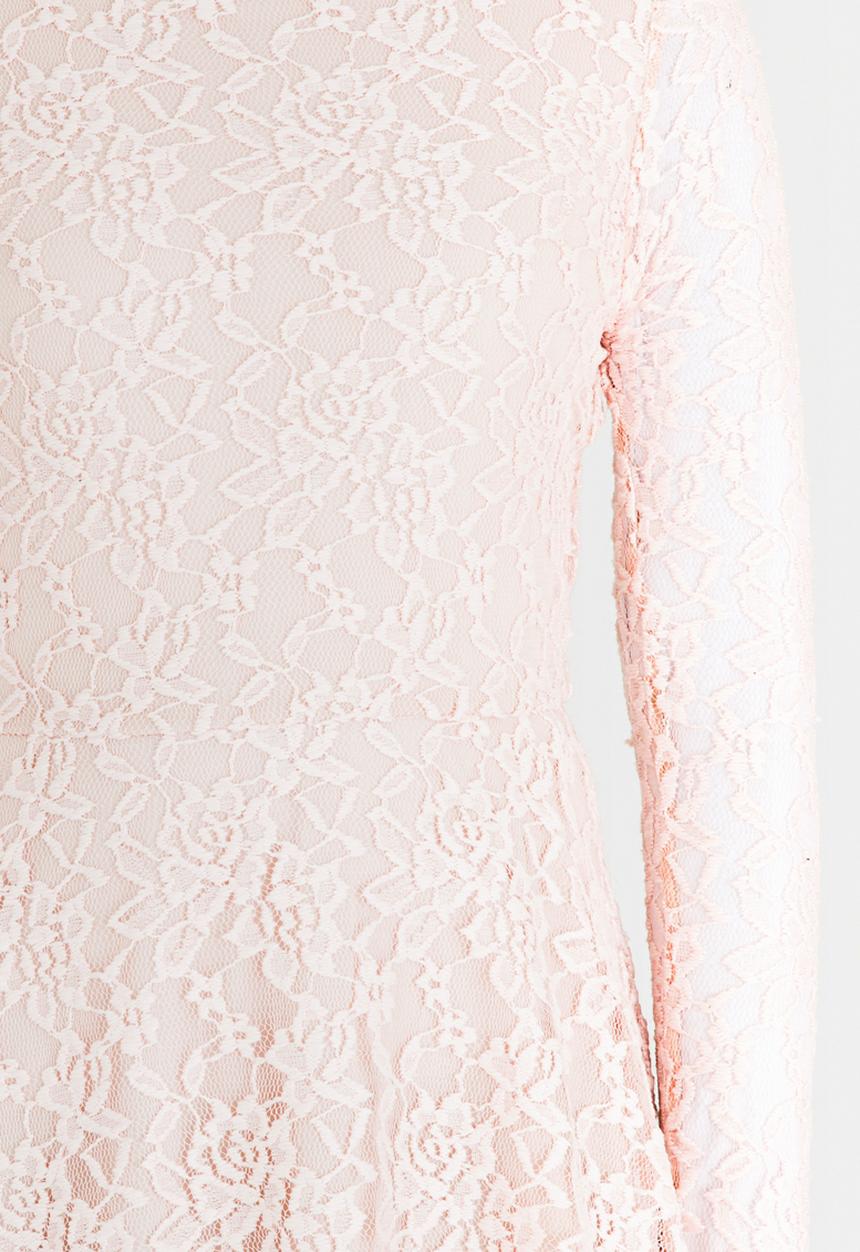 Rebel Republic - Long Sleeve Lace Dress Mid Pink