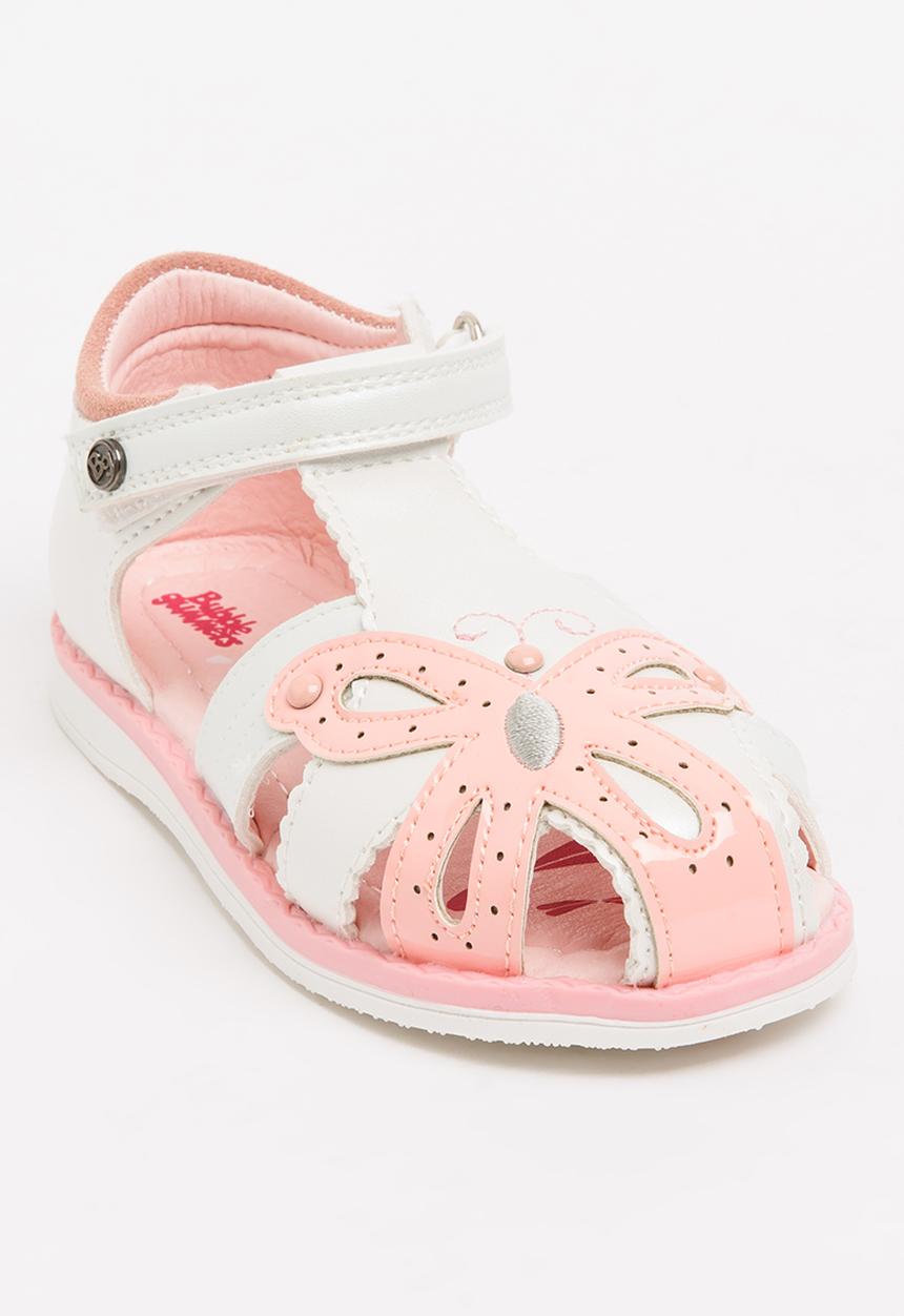Bubblegummers - Flower Detail Sandals White