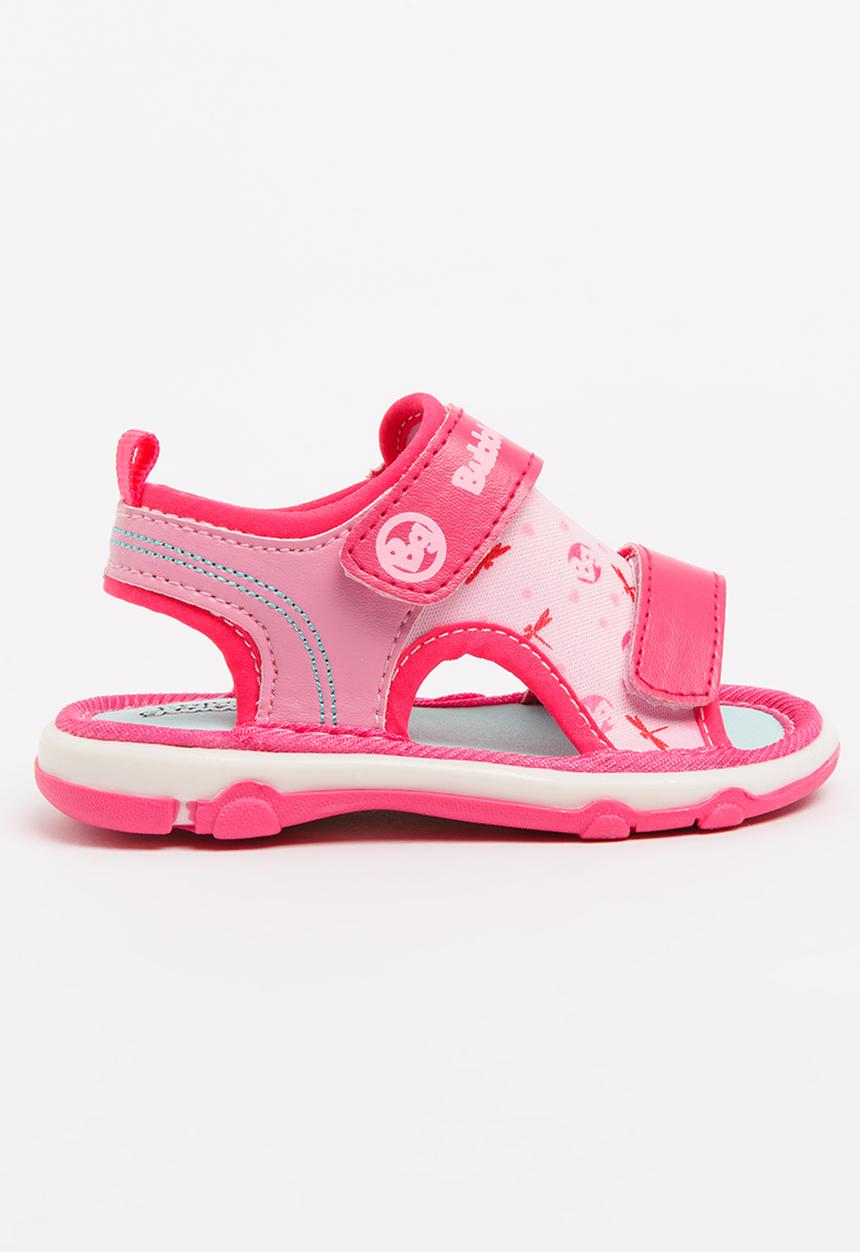 Bubblegummers - Velcro Strap Sandals Dark Pink
