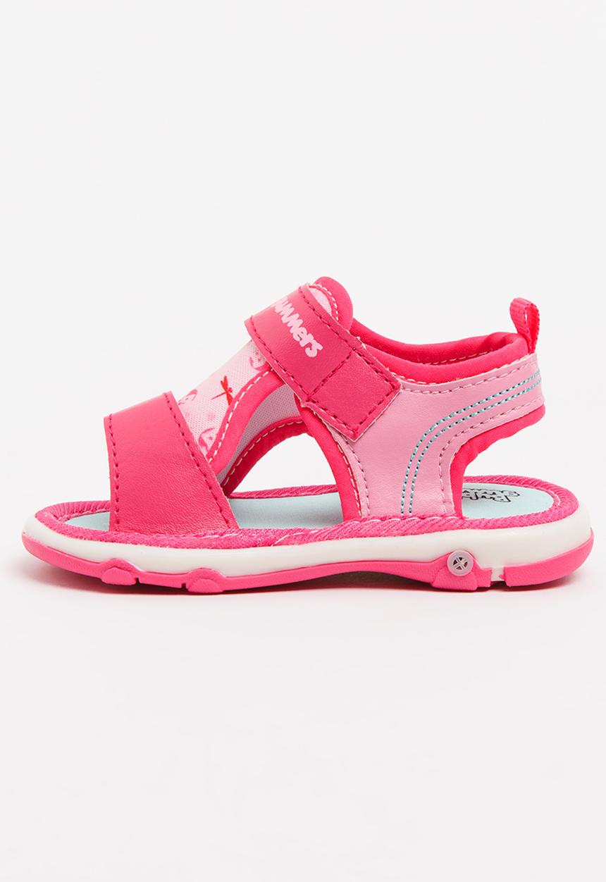 Bubblegummers - Velcro Strap Sandals Dark Pink