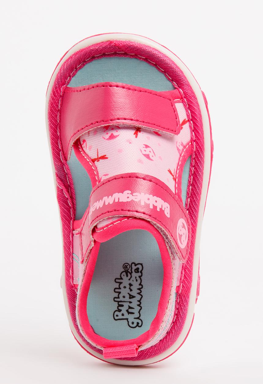 Bubblegummers - Velcro Strap Sandals Dark Pink