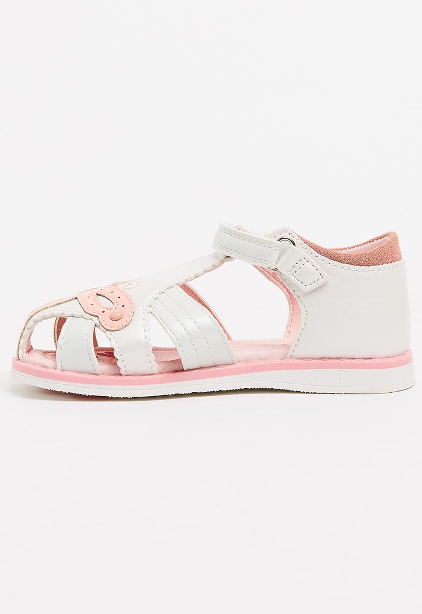 Bubblegummers - Flower Detail Sandals White