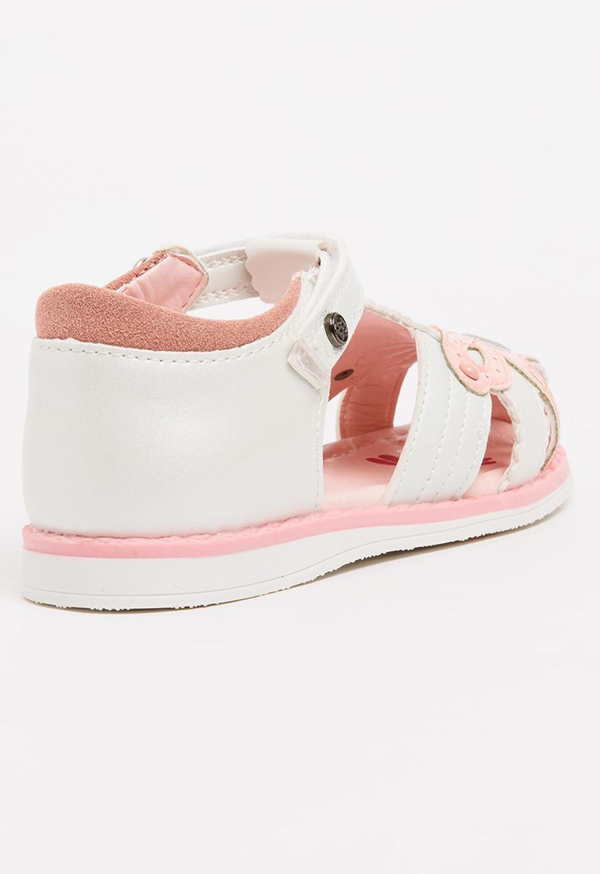 Bubblegummers - Flower Detail Sandals White