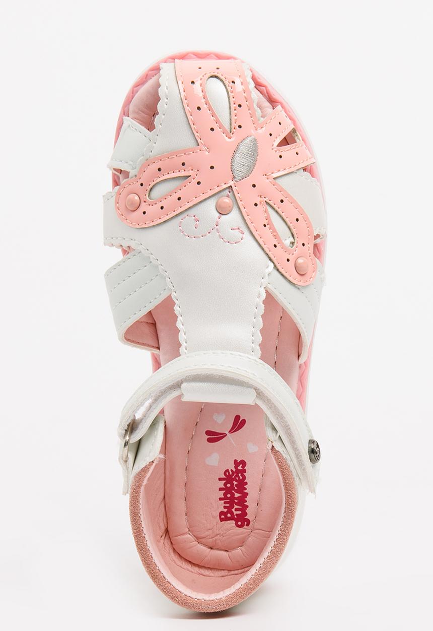Bubblegummers - Flower Detail Sandals White