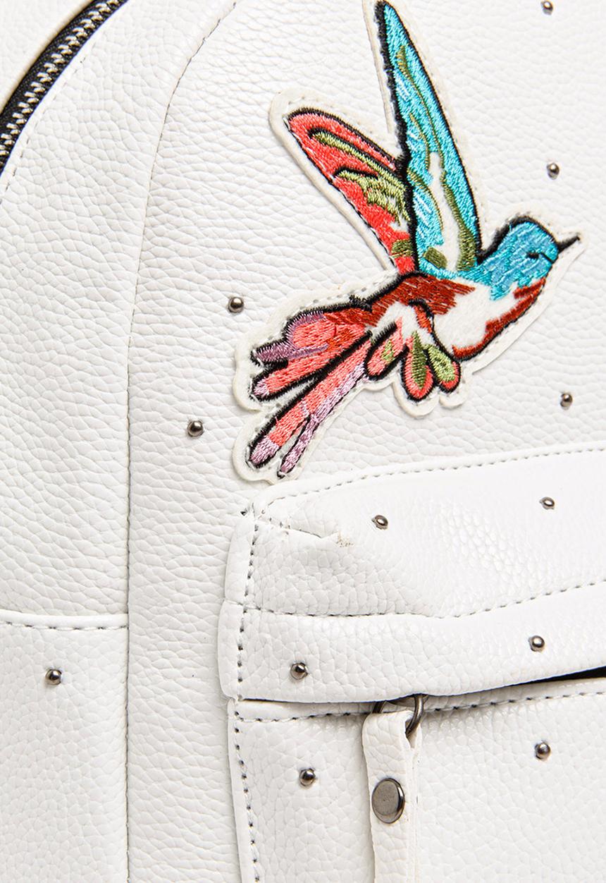 Pop Candy - Backpack with Badge Detail White
