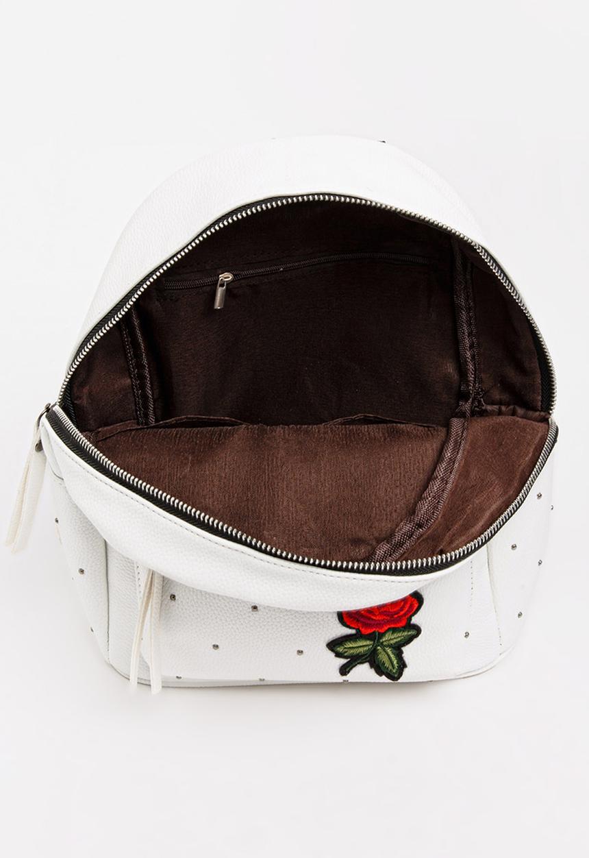 Pop Candy - Backpack with Badge Detail White