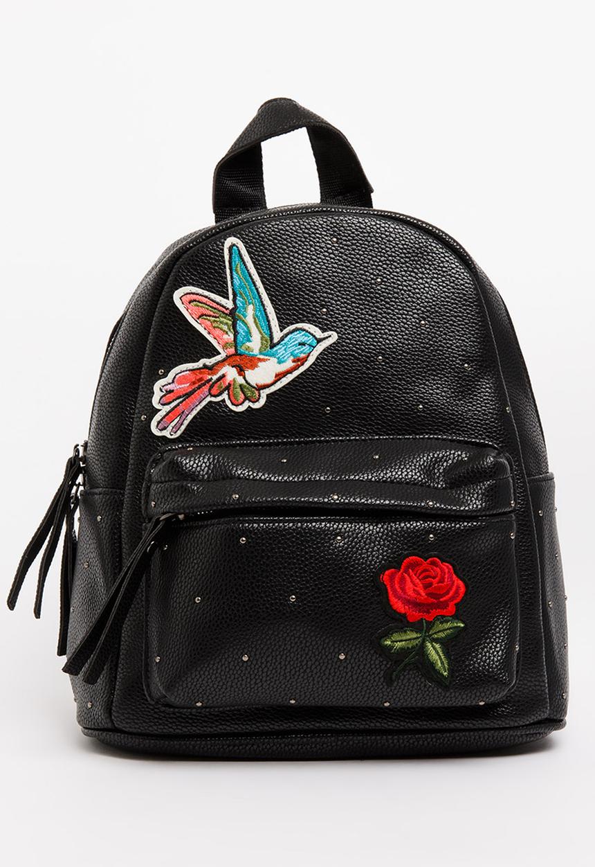 Pop Candy - Backpack with Badge Detail Black