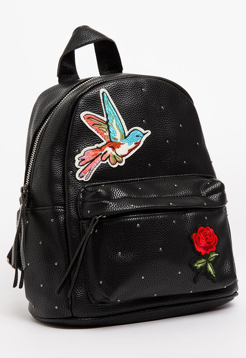 Pop Candy - Backpack with Badge Detail Black