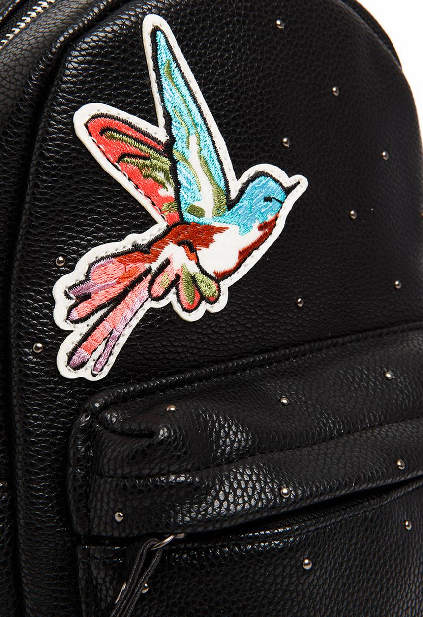 Pop Candy - Backpack with Badge Detail Black
