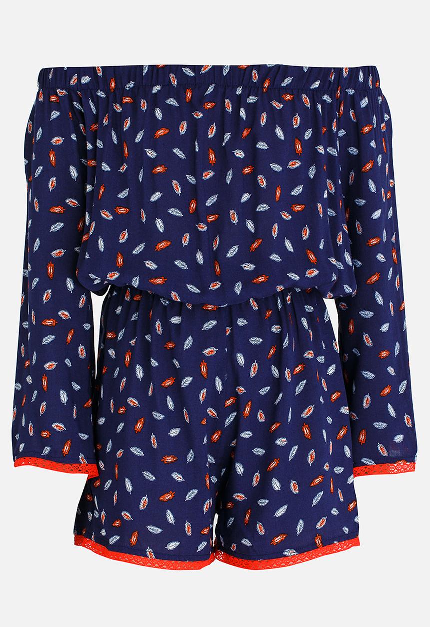 Rebel Republic - Playsuit with Shirring Detail Multi-colour