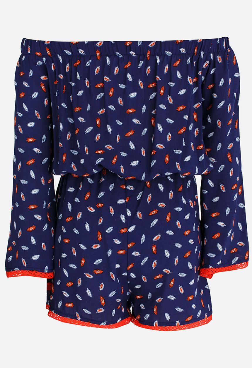 Rebel Republic - Playsuit with Shirring Detail Multi-colour