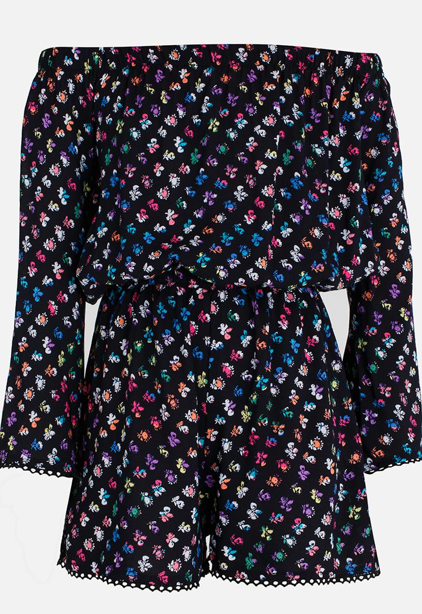 Rebel Republic - Playsuit with Shirring Detail Multi-colour