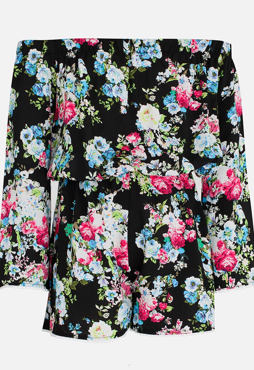 Rebel Republic - Playsuit with Shirring Detail Multi-colour