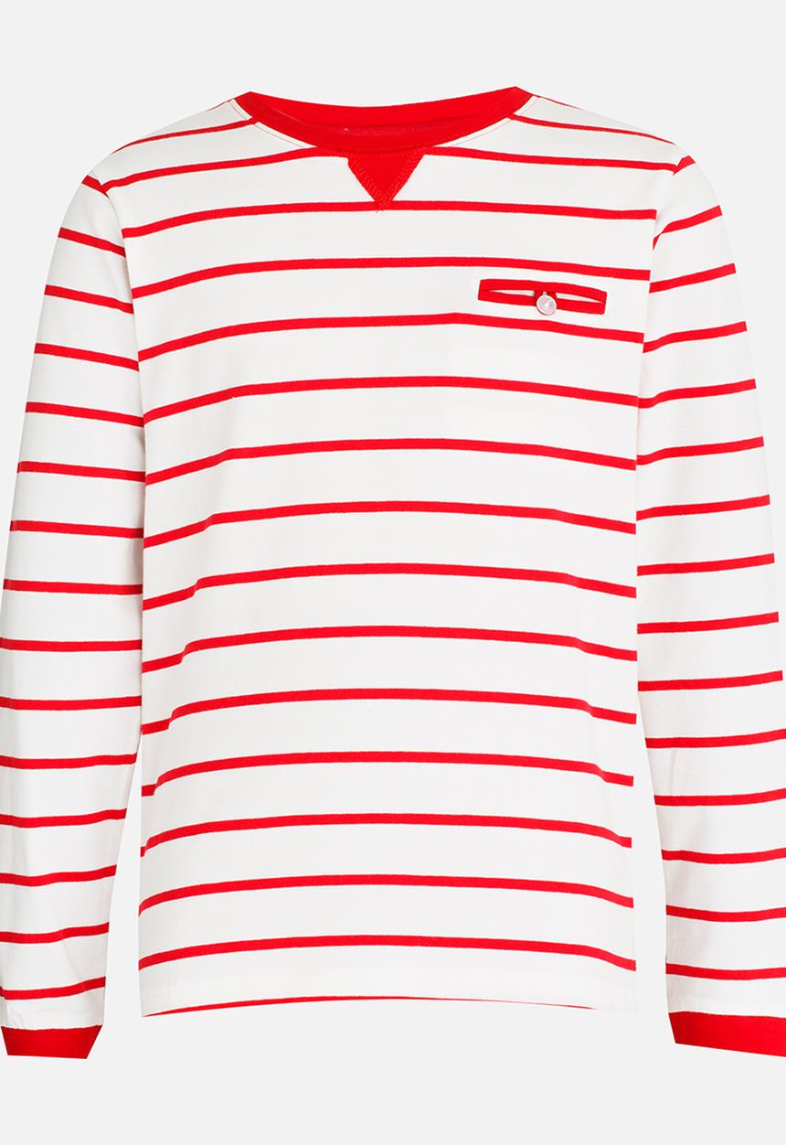 Pop Candy - Boys Stripe Long Sleeve Tee White