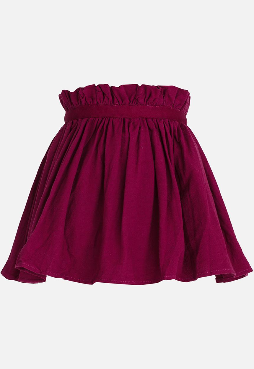 Pop Candy - Girls Elasticated  Skirt Burgundy