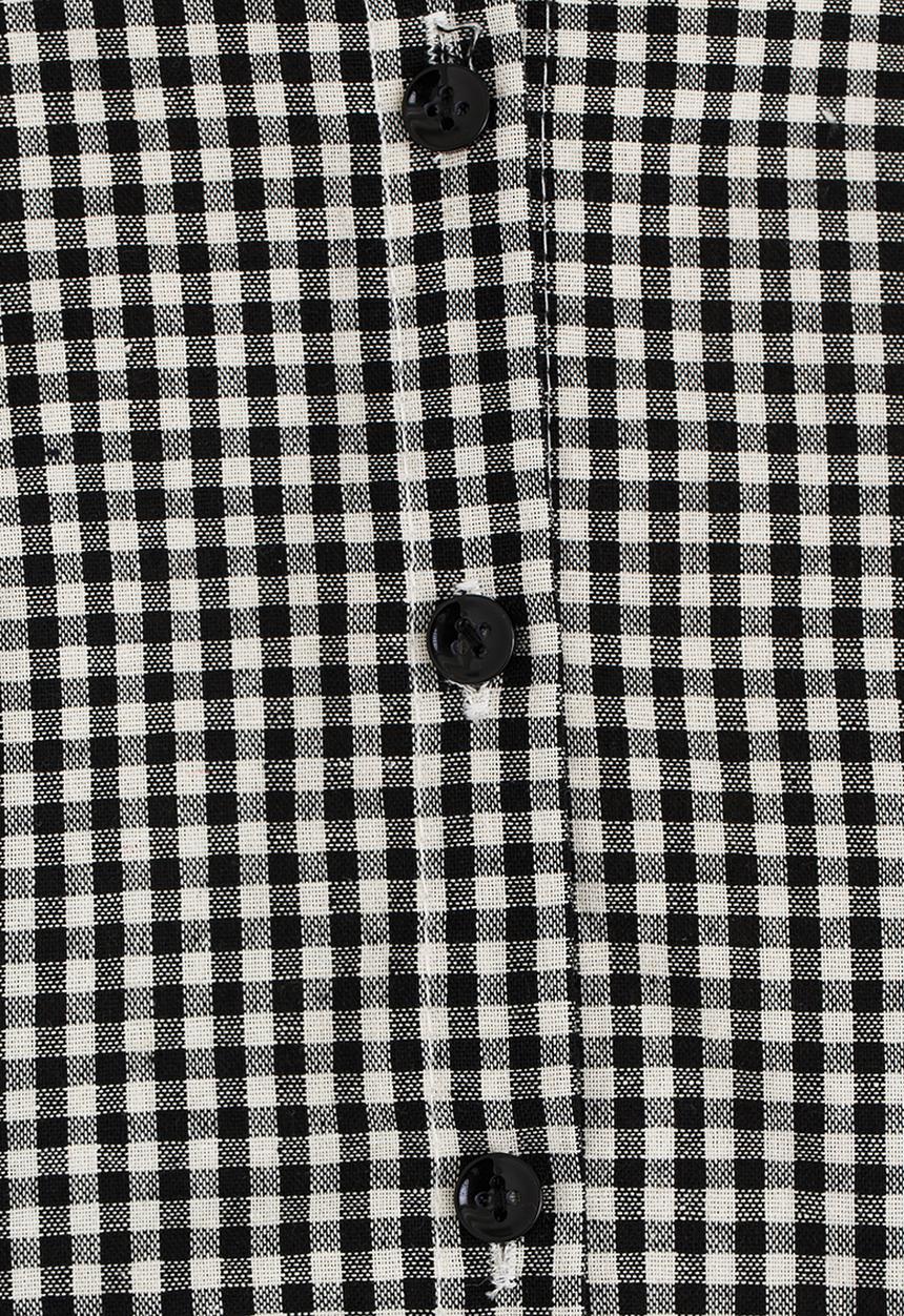 Pop Candy - Long sleeve check top - black & white