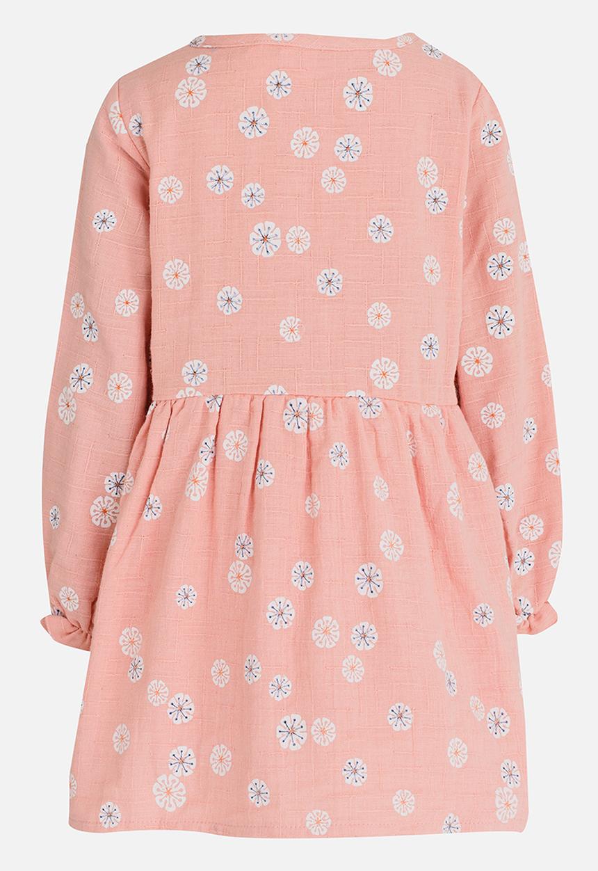 Pop Candy - Girls Printed Long Sleeve Dress Mid Pink