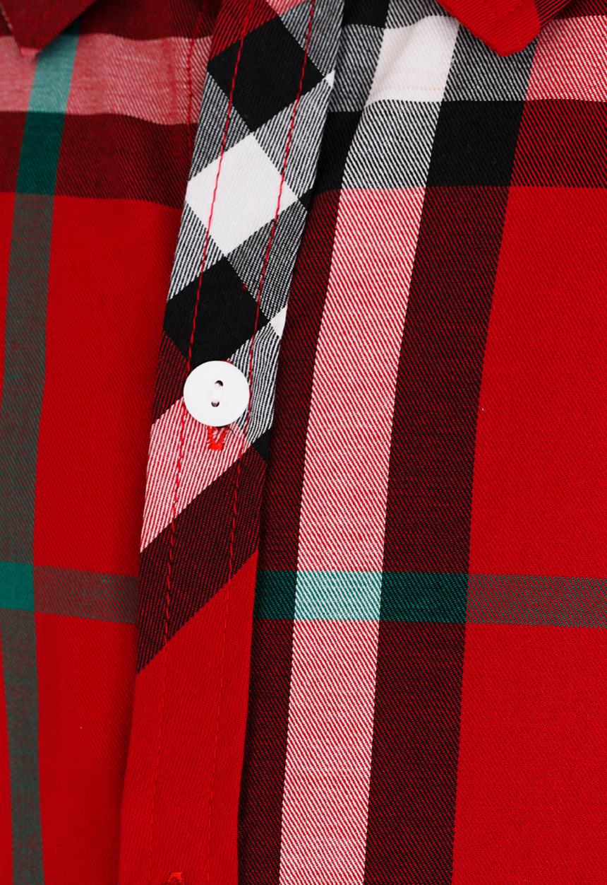 Pop Candy - Check long sleeve shirt - red, white & black 