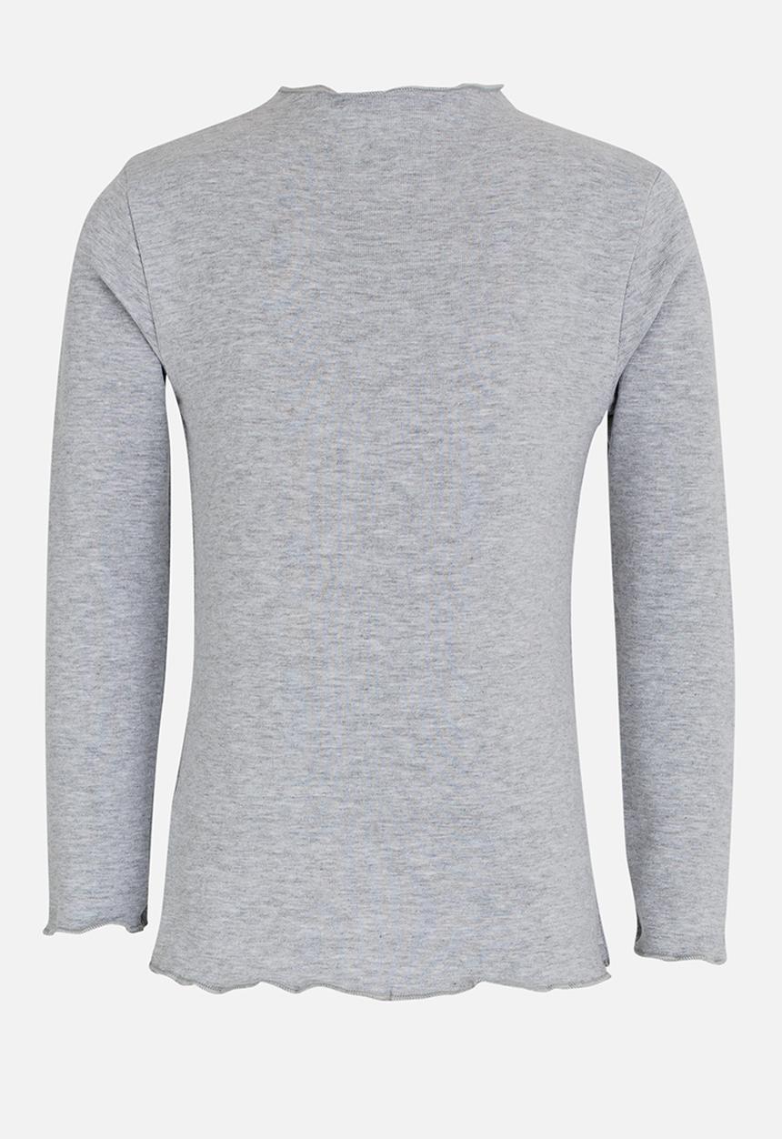 Pop Candy - Long Sleeve Polo Neck Grey