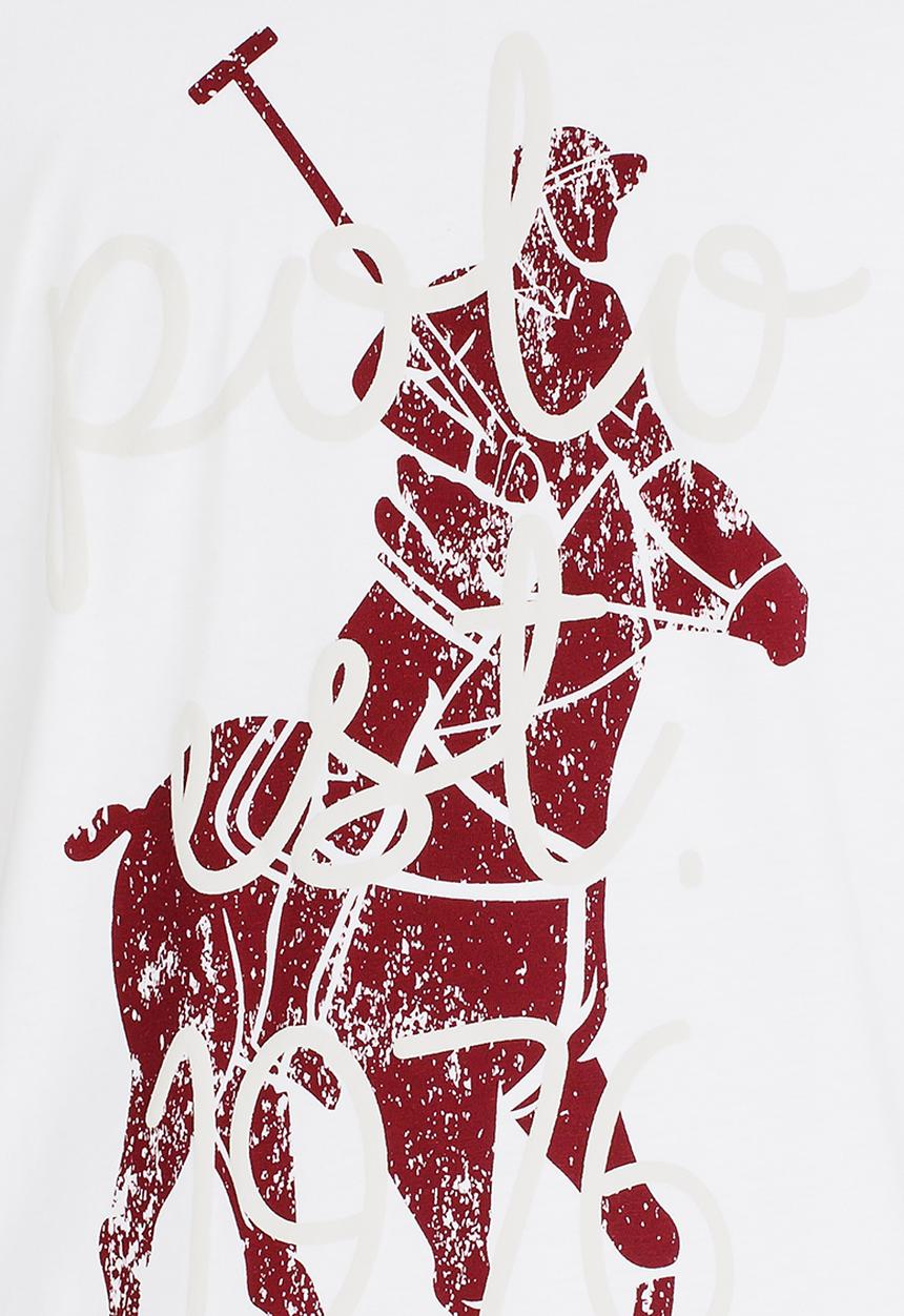 POLO - Boys Layton SS Printed Tee White