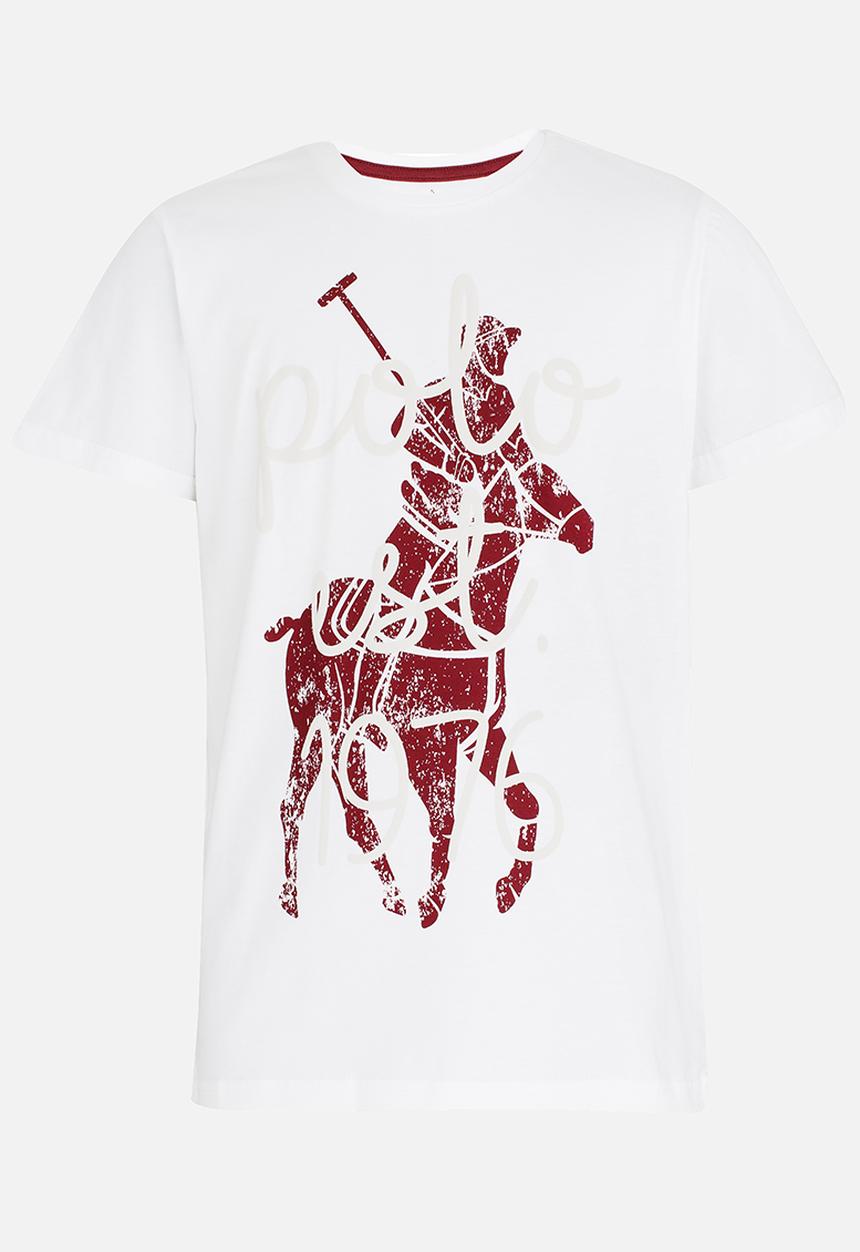 POLO - Boys Layton SS Printed Tee White