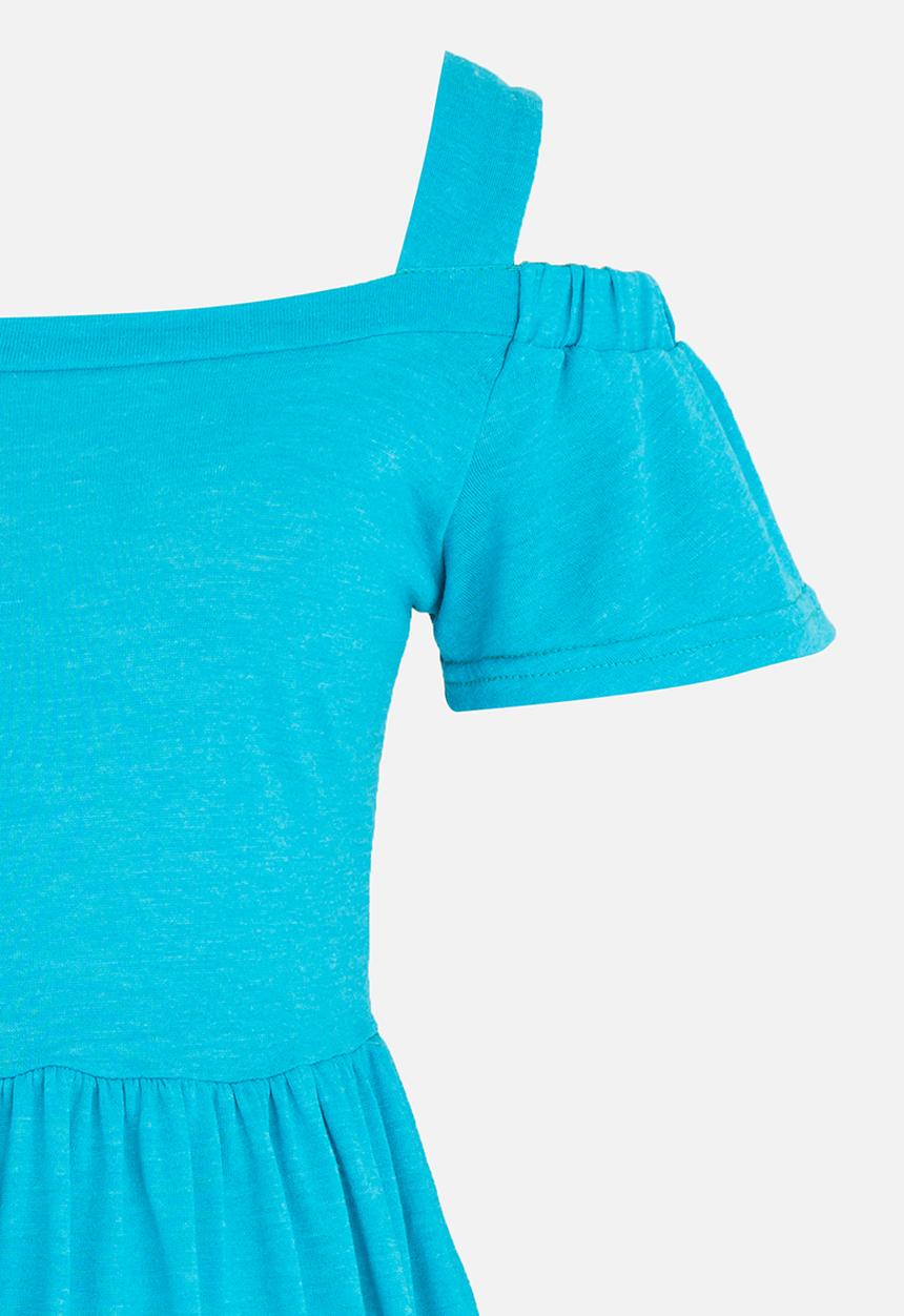 Rebel Republic - Cold Shoulder Jersey Dress Turquoise