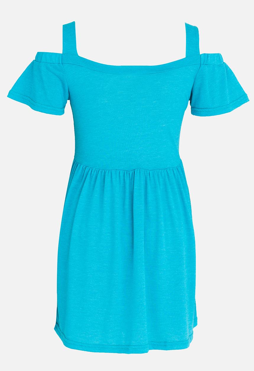 Rebel Republic - Cold Shoulder Jersey Dress Turquoise