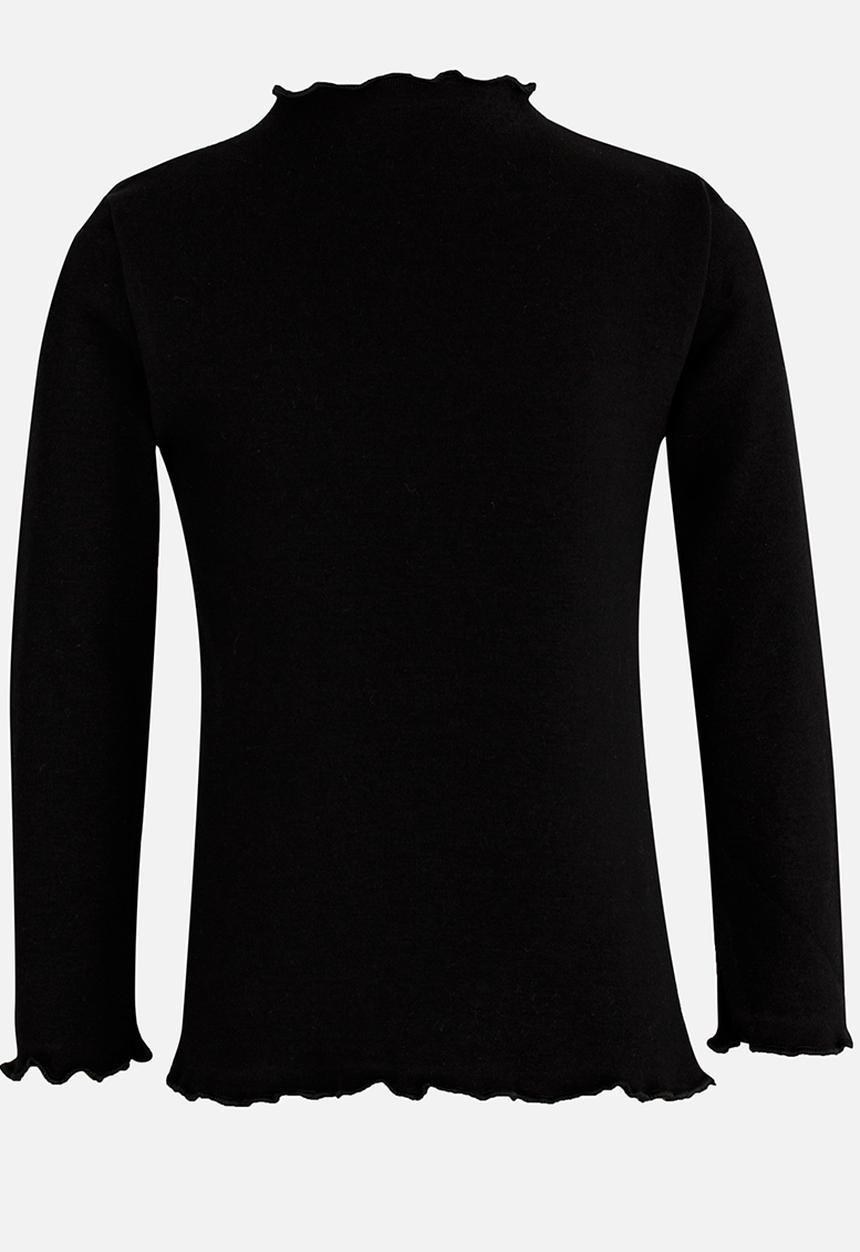 Pop Candy - Long Sleeve Polo Neck Black