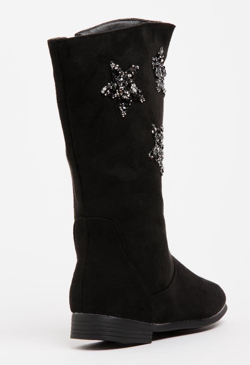 Pop Candy - Girls Star Embellished Boot Black