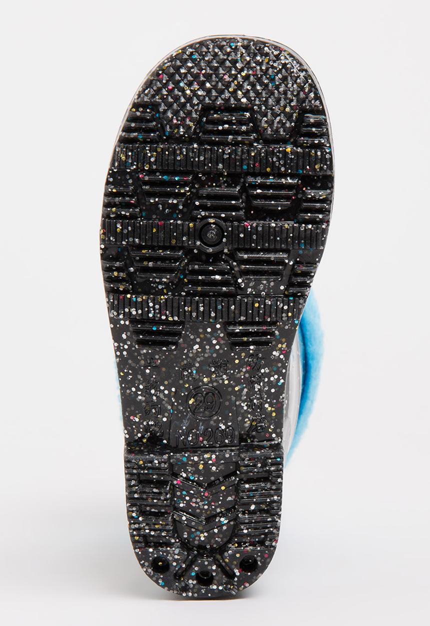 Pop Candy - Rain boot with fluffy trim - black 