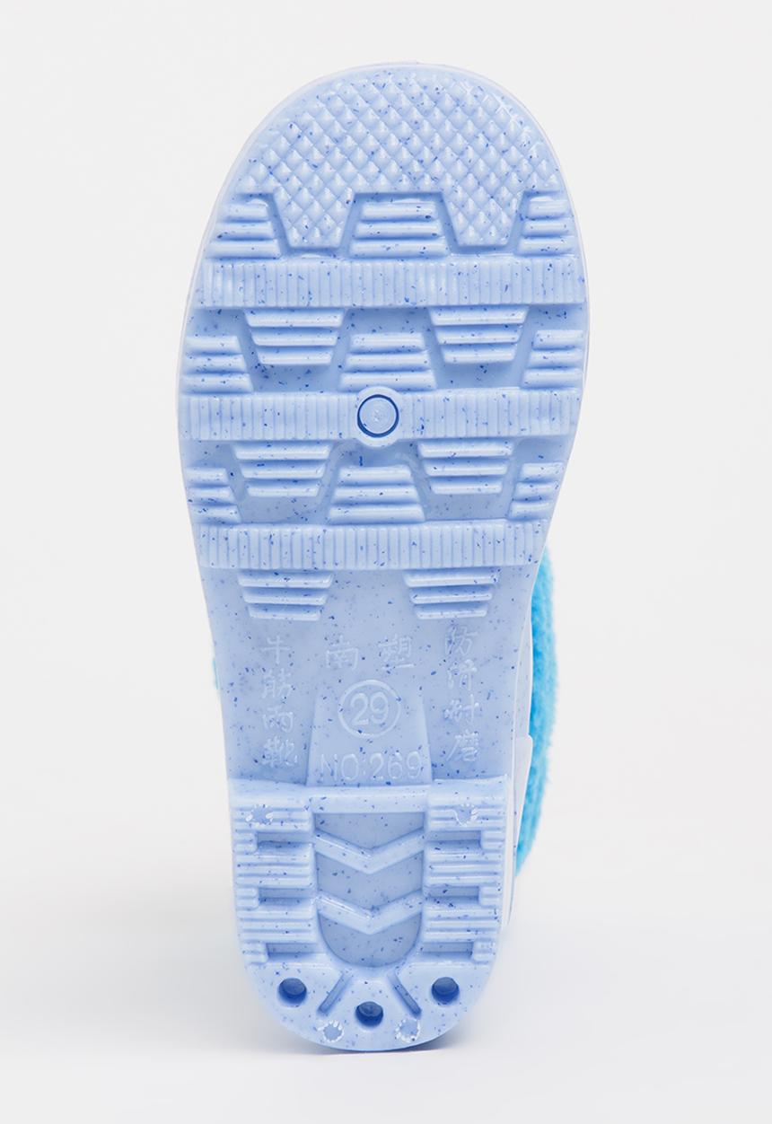 Pop Candy - Rain boot with fluffy trim - blue