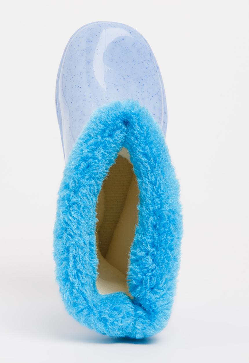 Pop Candy - Rain boot with fluffy trim - blue