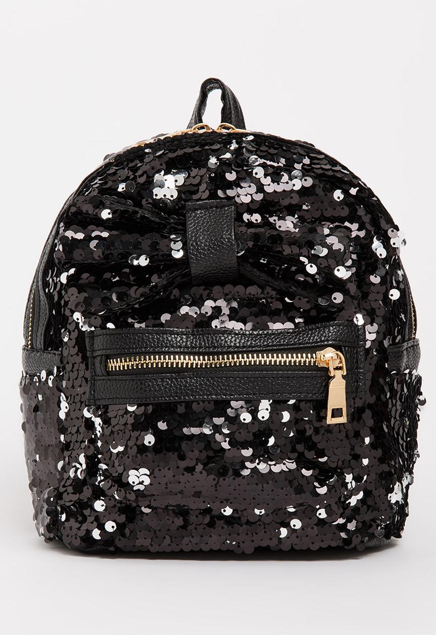 Pop Candy - Girls Sequin Backpack Black