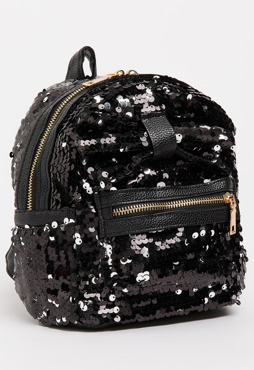 Pop Candy - Girls Sequin Backpack Black