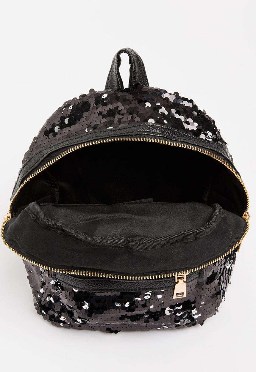 Pop Candy - Girls Sequin Backpack Black