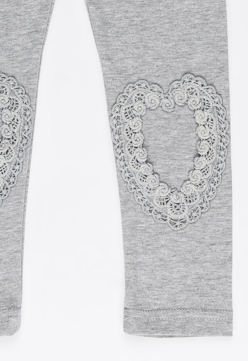 Pop Candy - Printed Heart Legging Grey