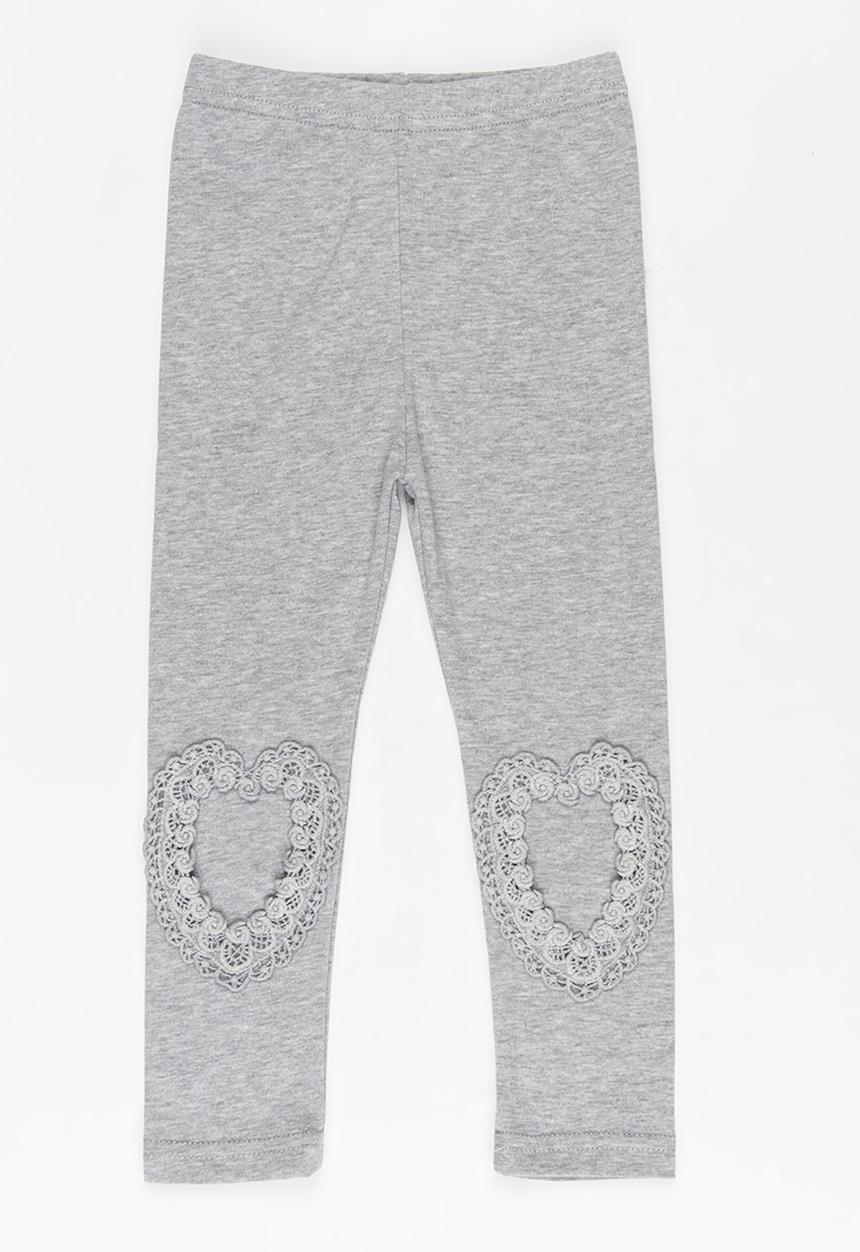 Pop Candy - Printed Heart Legging Grey