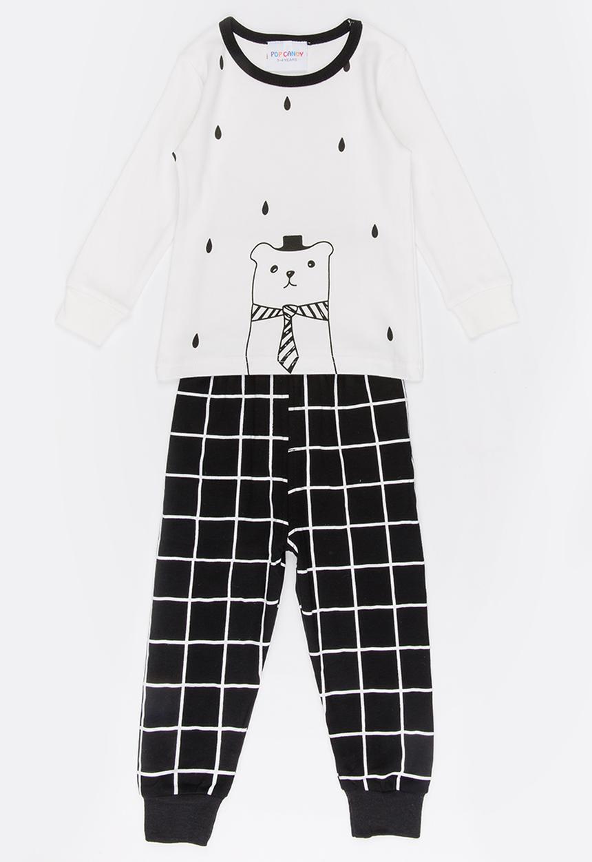 Pop Candy - Printed bear pj set - white/black