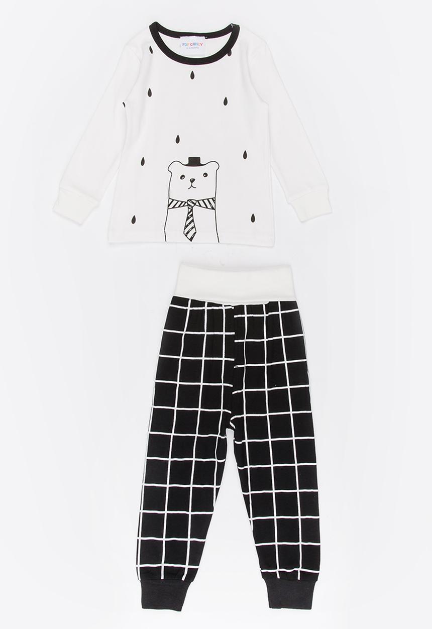 Pop Candy - Printed bear pj set - white/black