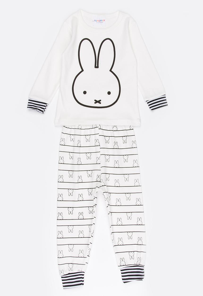 Pop Candy - Printed bunny pj set - white