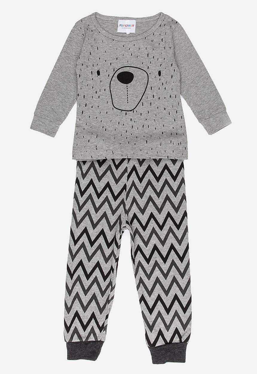 Pop Candy - Printed Pj Set Grey