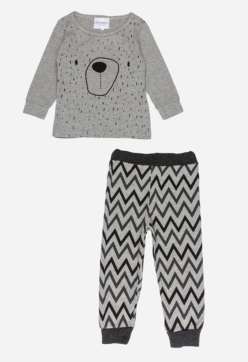 Pop Candy - Printed Pj Set Grey