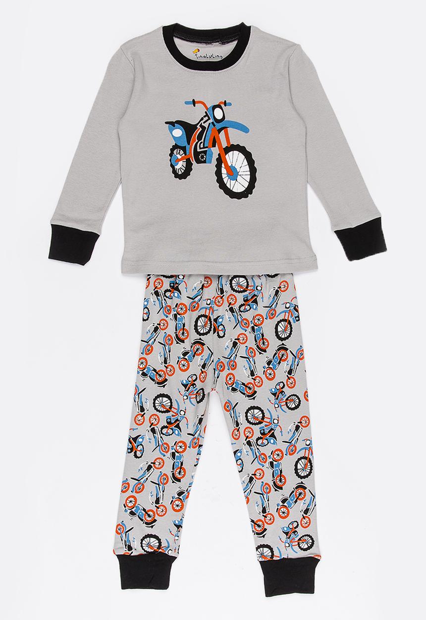 Pop Candy - Printed motorbike pj set - grey