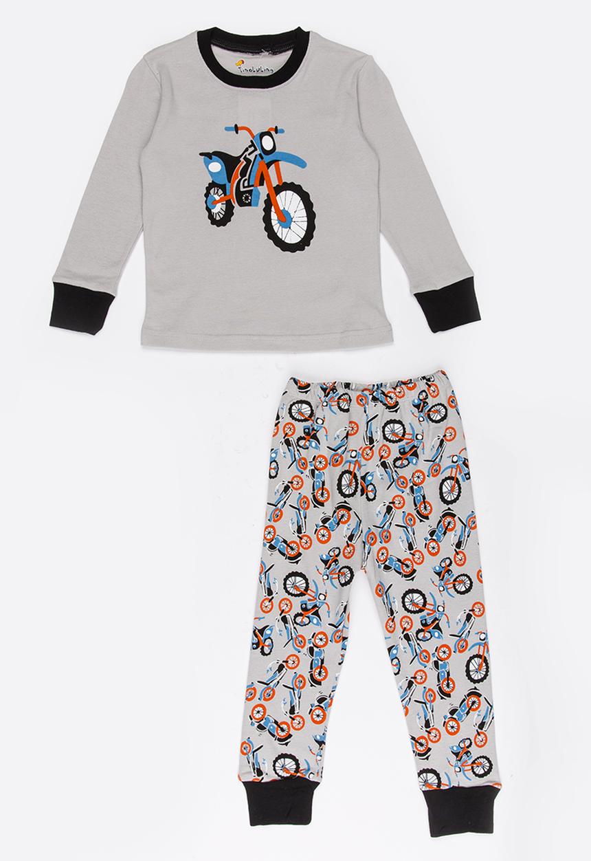 Pop Candy - Printed motorbike pj set - grey
