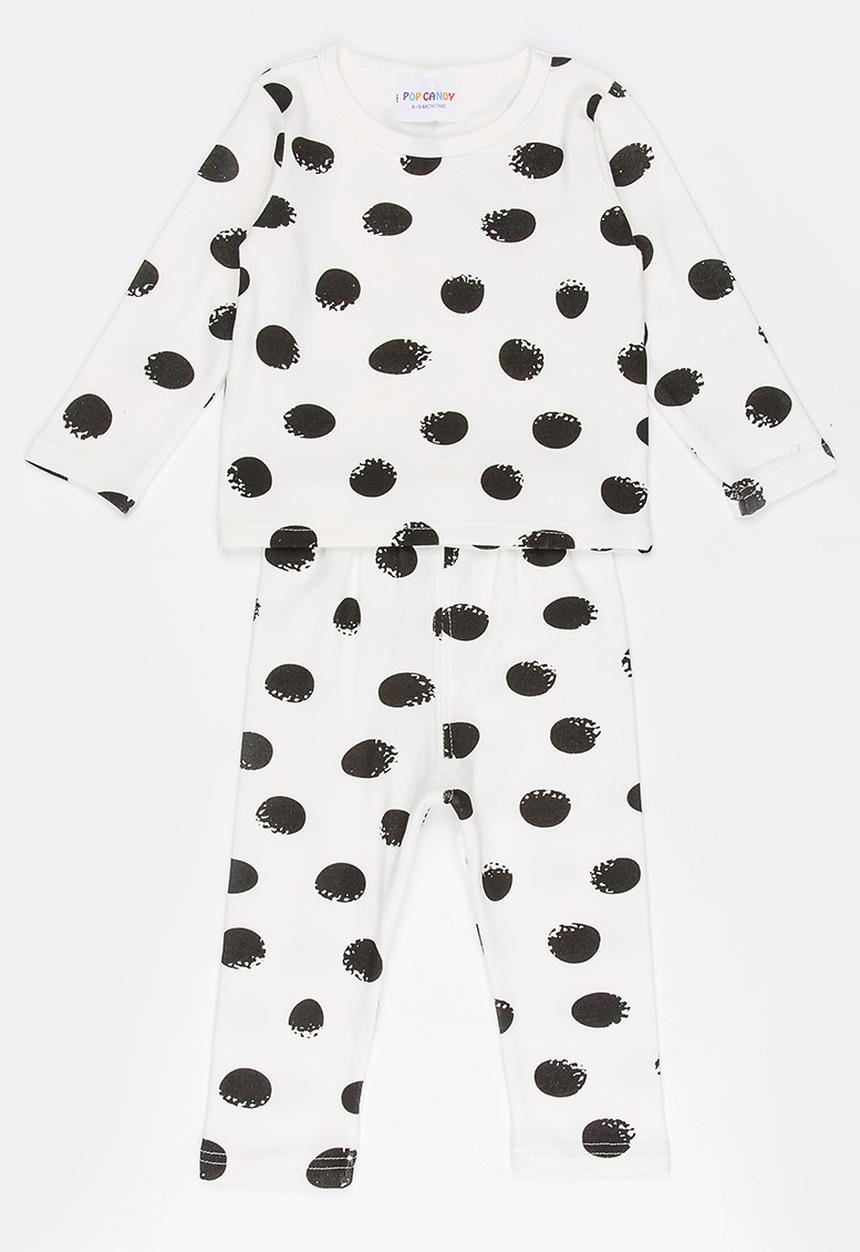 Pop Candy - Polka Dot  Pj Set Black and White