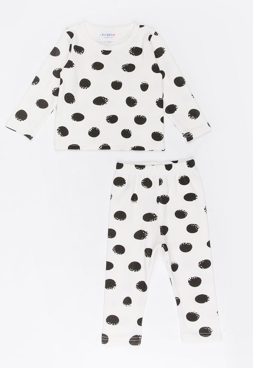 Pop Candy - Polka Dot  Pj Set Black and White