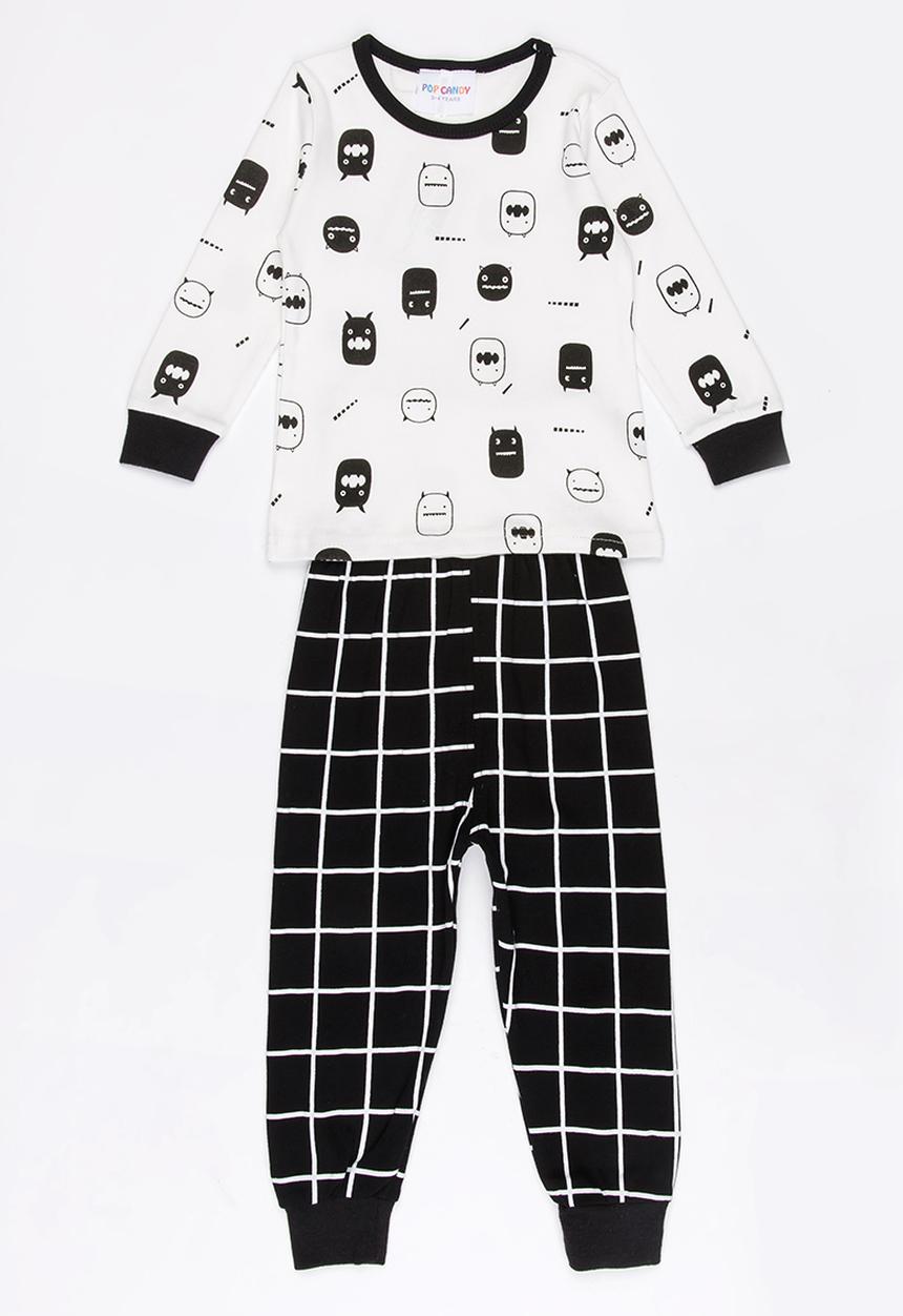 Pop Candy - Printed Pj Set - Black and White